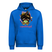 Cobalt Afro Messy Bun Cosmetologist Urban Hoodie - BundleAndBundleShop