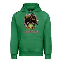 Emerald Afro Messy Bun Cosmetologist Urban Hoodie - BundleAndBundleShop
