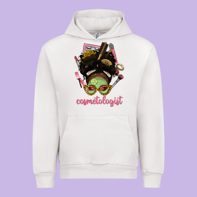 Afro Messy Bun Cosmetologist Urban Hoodie Designed By Bundleandbundleshop
