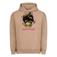 Pigment Burro Afro Messy Bun Cosmetologist Urban Hoodie - BundleAndBundleShop