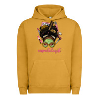 Pigment Peanut Butter Afro Messy Bun Cosmetologist Urban Hoodie - BundleAndBundleShop