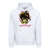 White Afro Messy Bun Cosmetologist Urban Hoodie - BundleAndBundleShop