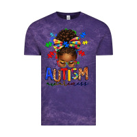 Cloud Purple autism awareness afro messy bun Vintage Tee - texasbilliewilder