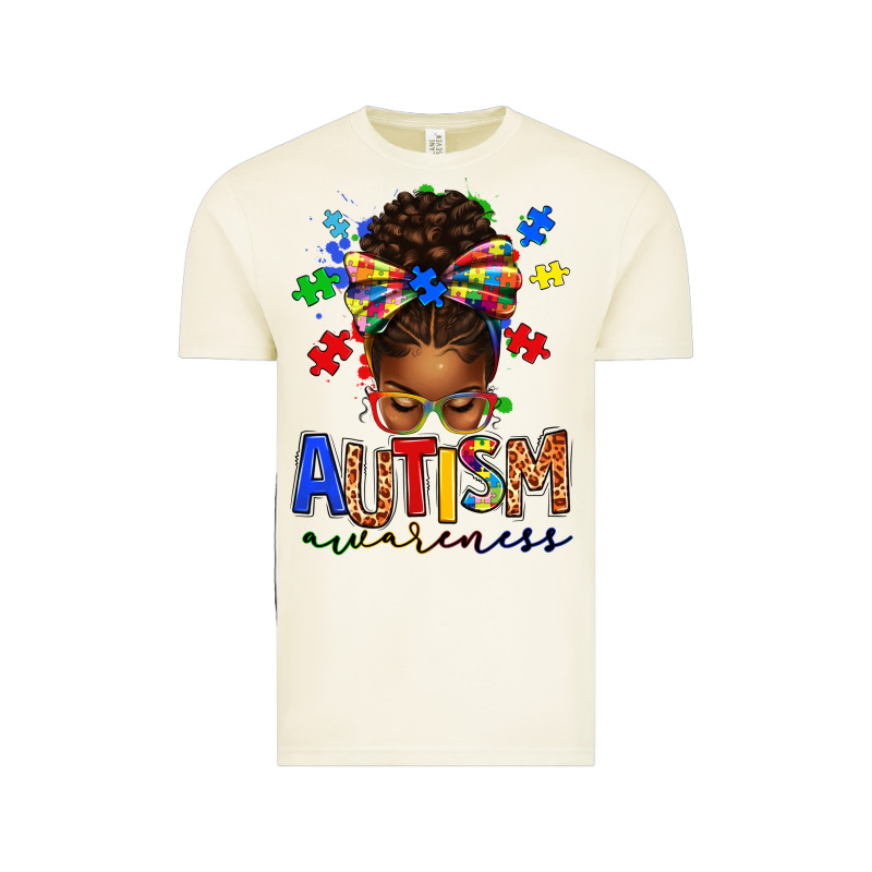 Autism Awareness Afro Messy Bun Vintage Tee by texasbilliewilder | Teevron
