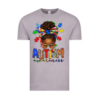 Vintage Zinc autism awareness afro messy bun Vintage Tee - texasbilliewilder
