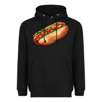 Black American hot dog Heavyweight Hoodie - AdoDesignShop