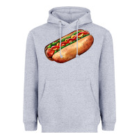 Heather Grey American hot dog Heavyweight Hoodie - AdoDesignShop