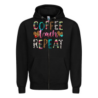 Black coffee teach repeat Zipper Hoodie - HRA Design Shop
