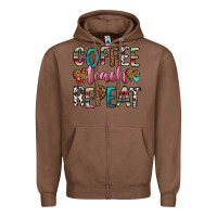 Chestnut coffee teach repeat Zipper Hoodie - HRA Design Shop