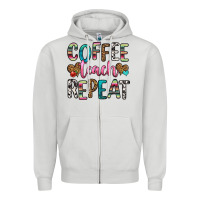 Dove Grey coffee teach repeat Zipper Hoodie - HRA Design Shop
