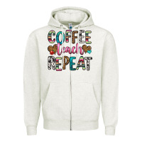 Coffee Teach Repeat Zipper Hoodie | Teevron
