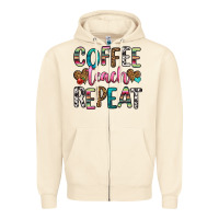 Sandshell coffee teach repeat Zipper Hoodie - HRA Design Shop