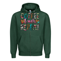 Sports Green coffee teach repeat Zipper Hoodie - HRA Design Shop