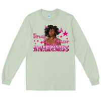 Matcha Breast Cancer Awareness with Afro Woman Long Sleeve Tee - texasbilliewilder