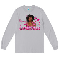 Moon Dust Breast Cancer Awareness with Afro Woman Long Sleeve Tee - texasbilliewilder
