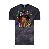 Cloud Black autism mom afro locs messy bun Vintage Tee - texasbilliewilder