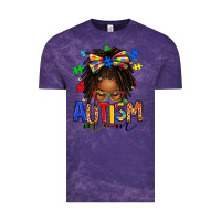 Cloud Purple autism mom afro locs messy bun Vintage Tee - texasbilliewilder