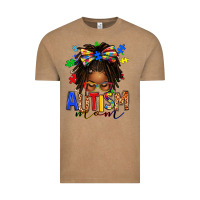 Vintage Coffee autism mom afro locs messy bun Vintage Tee - texasbilliewilder