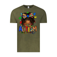Vintage Olive autism mom afro locs messy bun Vintage Tee - texasbilliewilder