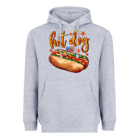 Heather Grey hot dog Heavyweight Hoodie - AdoDesignShop