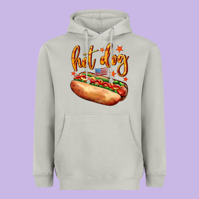Hot Dog Heavyweight Hoodie Designed By Adodesignshop