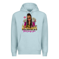 Blue Mist mind the business that pays you afro woman Premium Hoodie - NancyCooperArtShop