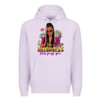 Lilac mind the business that pays you afro woman Premium Hoodie - NancyCooperArtShop