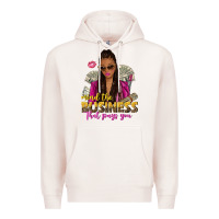 Pale Pink mind the business that pays you afro woman Premium Hoodie - NancyCooperArtShop