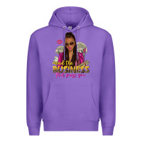 Purple mind the business that pays you afro woman Premium Hoodie - NancyCooperArtShop