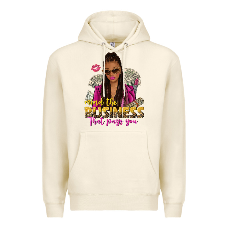 Mind The Business That Pays You Afro Woman Premium Hoodie by NancyCooperArtShop | Teevron