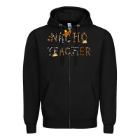 Black nacho averange teacher Zipper Hoodie - CowhideDigitalArt