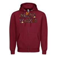 Burgundy nacho averange teacher Zipper Hoodie - CowhideDigitalArt