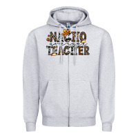 Heather Grey nacho averange teacher Zipper Hoodie - CowhideDigitalArt