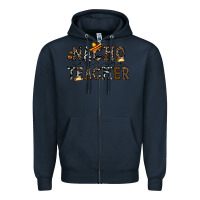 Navy nacho averange teacher Zipper Hoodie - CowhideDigitalArt