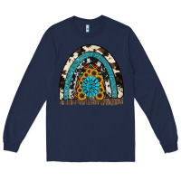 Navy rainbow sunflower gemstone Long Sleeve Tee - RanaPortraitStore