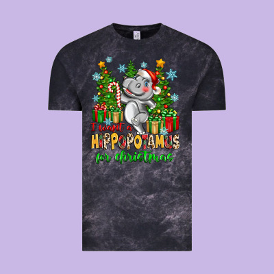 I Want A Hippopotamus For Christmas Vintage Tee Designed By Zillion Design Studio