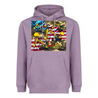 Lavender excavator American flag Heavyweight Hoodie - Artiststas