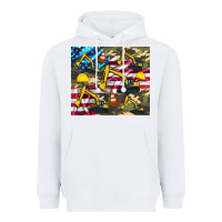White excavator American flag Heavyweight Hoodie - Artiststas