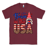 Burgundy Born in the USA gnome Classic Tee - Neo Western