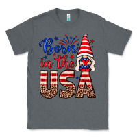 Charcoal Heather Born in the USA gnome Classic Tee - Neo Western