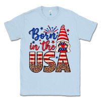 Dusty Blue Born in the USA gnome Classic Tee - Neo Western