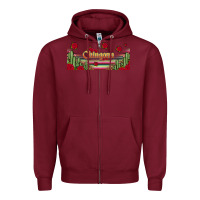 Burgundy chingona 16oz libbey cup Zipper Hoodie - HRA Design Shop