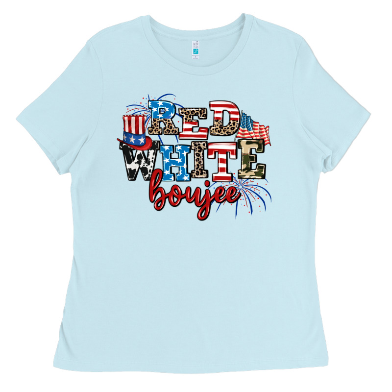 Red Whıte Boujee Ladies Tee by AdoDesignShop | Teevron