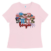 Bubblegum Pink Red whıte boujee Ladies Tee - AdoDesignShop