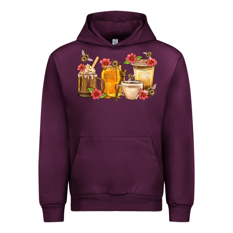 Honey And Bee With Flower Coffee Cup Urban Hoodie by BundleAndBundleShop | Teevron