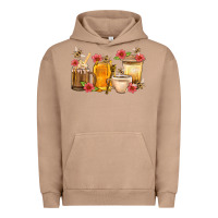 Pigment Burro Honey And Bee With Flower Coffee Cup Urban Hoodie - BundleAndBundleShop