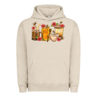 Pigment French Oak Honey And Bee With Flower Coffee Cup Urban Hoodie - BundleAndBundleShop