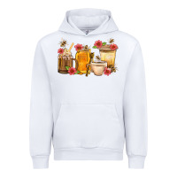 White Honey And Bee With Flower Coffee Cup Urban Hoodie - BundleAndBundleShop