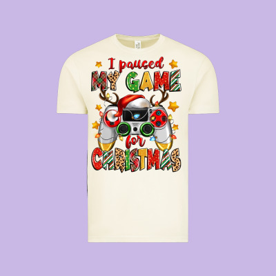 I Paused My Game For Christmas Vintage Tee Designed By Zillion Design Studio