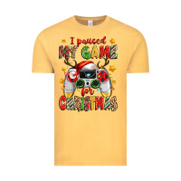 Vintage Mustard i paused my game for christmas Vintage Tee - Zillion Design Studio